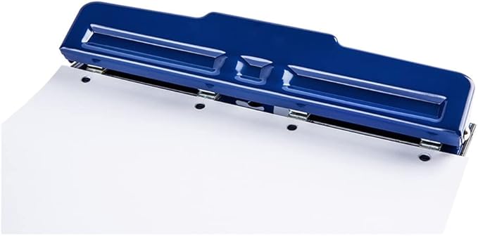 Adjustable Desktop Metal 4 Hole Hole Punch 10 Sheet Capacity Paper Hole Punch with Waste Collector(D)