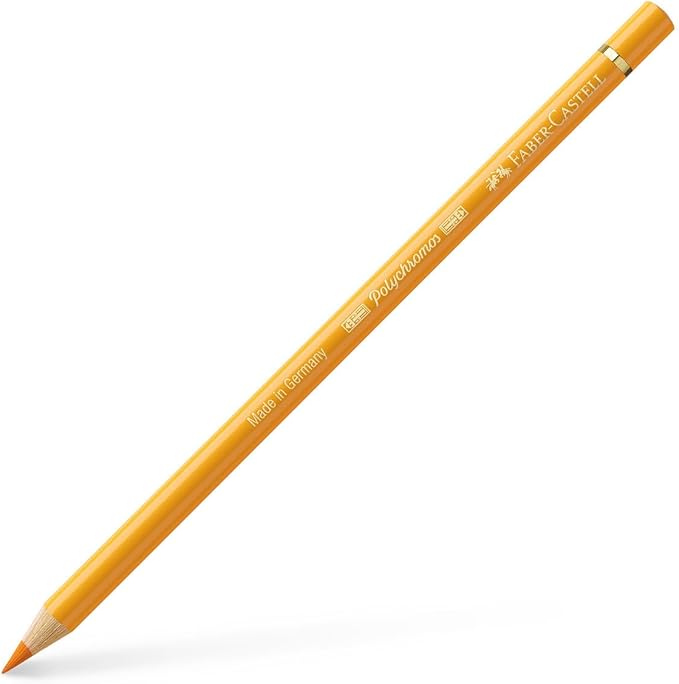 Faber-Castell Art & Graphic Polychromos Colour Pencil, (109), Dark Chrome Yellow, for Art, Craft, Drawing, Sketching, Home, School, University, Colouring