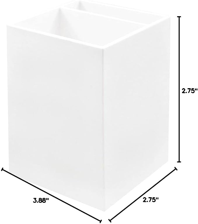 JAM PAPER Plastic Pen Holder - White - Desktop Pencil Cup - Sold Individually
