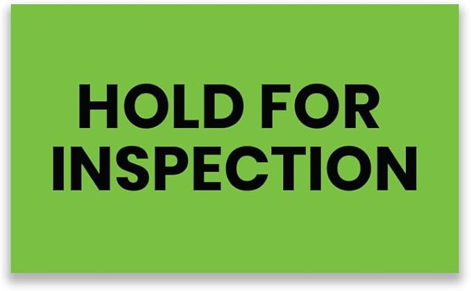 StickerJet Hold for Inspection – Warehouse Receiving Labels – 3"x5" Rectangle Labels – 500 Qty/Roll – Paper, Easy Peel and Stick, Strong Adhesive, No Residue, Made in USA