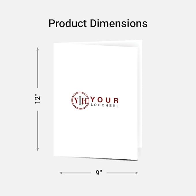 Custom Printed Pocket Folders - 9″ x 12″ Presentation Folders with Two Inside Pockets & Business Card Slot - Gloss Finish, Full‑Color Logo & Text - Ideal for Real Estate, Small Businesses - Pack of 45