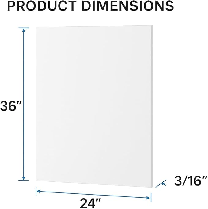 Framer Supply White Foam Board - 24x36 Inches, 3/16" Thick, 25-Sheets, Foam Board, Foamboard Sheets, Lightweight, Foam Board for Craft & Display