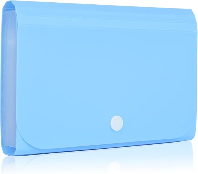 Accordian File Organizer, Coupon Organizer, Folder Organizer Mini Organizer Wallet for Coupons, Receipts, Cash, Tax Item or Changes,7x4.5 in 13 Pockets with Tabs Check Case(Blue)