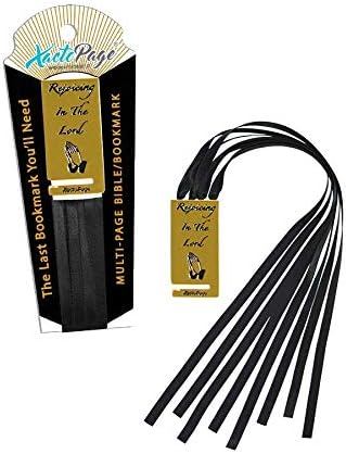 Bookmark for Bible or any Book with 8 Black Ribbons Multi Page Marker