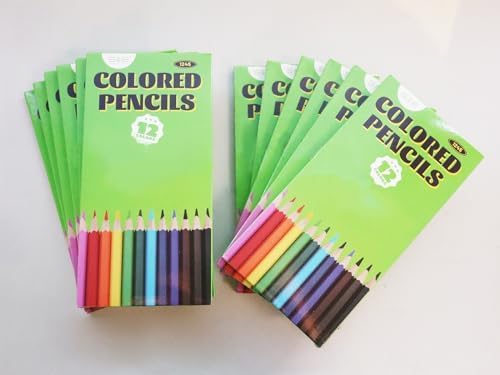 S & E TEACHER'S EDITION 144Pcs Colored Pencils, Pre-sharpened, coloring pencils Christmas Gifts 12 Colors, 12pcs/box, 12Boxes, Total: 144Pcs.