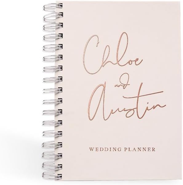 Wedding Planner & Organizer - Real Gold Foil- Diary Engagement Gift Book & Calendar, Bride Journal