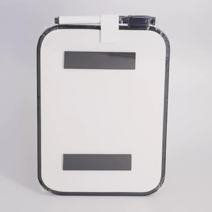 Magnetic Whiteboard with Marker and Magnets, 6" x 8",Small Whiteboard for Classroom, School Locker,Home, Office (Black)