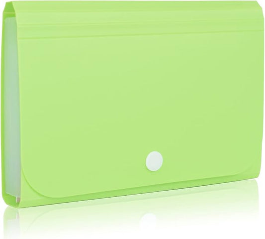 Receipt Organizer, Coupon Organizer, Folder Organizer Mini Organizer Wallet for Coupons, Receipts, Cash, Tax Item or Changes,7x4.5 in 13 Pockets with Tabs Check Case(Green)