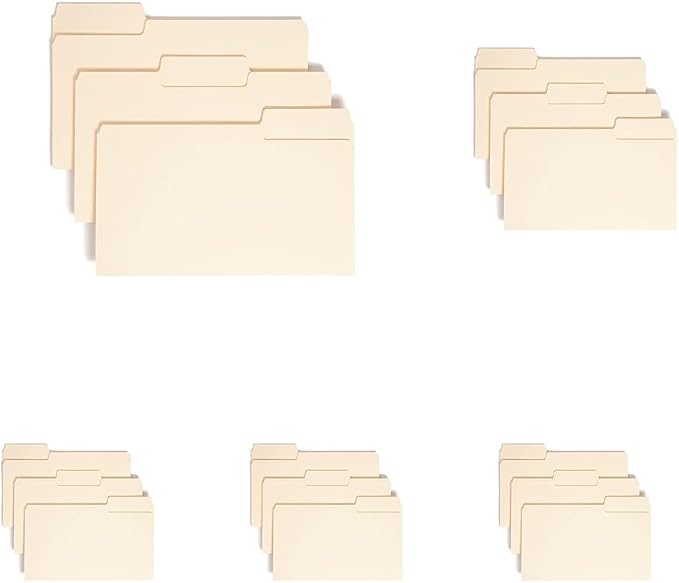 Smead SuperTab File Folder, Oversized 1/3-Cut Tab, Legal Size, Manila, 100 Per Box (15301) (Pack of 5)