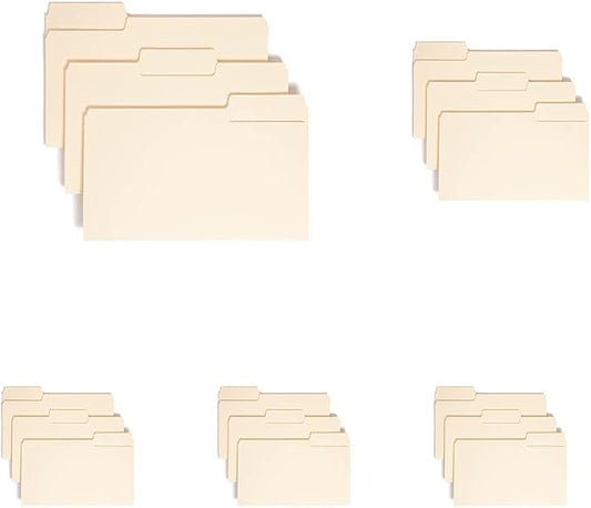 Smead SuperTab File Folder, Oversized 1/3-Cut Tab, Legal Size, Manila, 100 Per Box (15301) (Pack of 5)