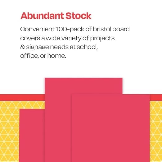 School Smart Folding Bristol Tagboard,Red, 12" W x 18" L (Pack of 100)