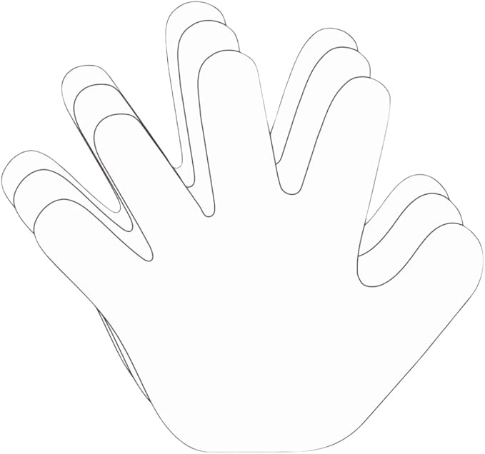 SHAPES ETC. 31 Pcs Hand Large Paper Cut-Outs 5.5in, Bulletin Board Decorations, Classroom Decor, Creative Craft Projects, All About Me, Handprint Wreath, Craft Supplies, Made in USA (White)