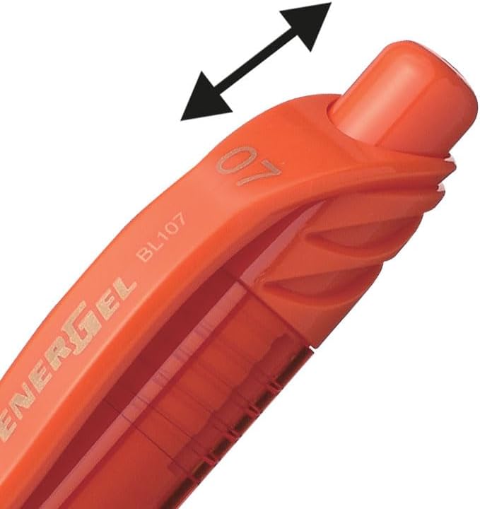 Pentel EnerGel-X Retractable Liquid Gel Pen (0.7mm) Metal Tip, Orange Ink, Box of 12 (BL107-F)