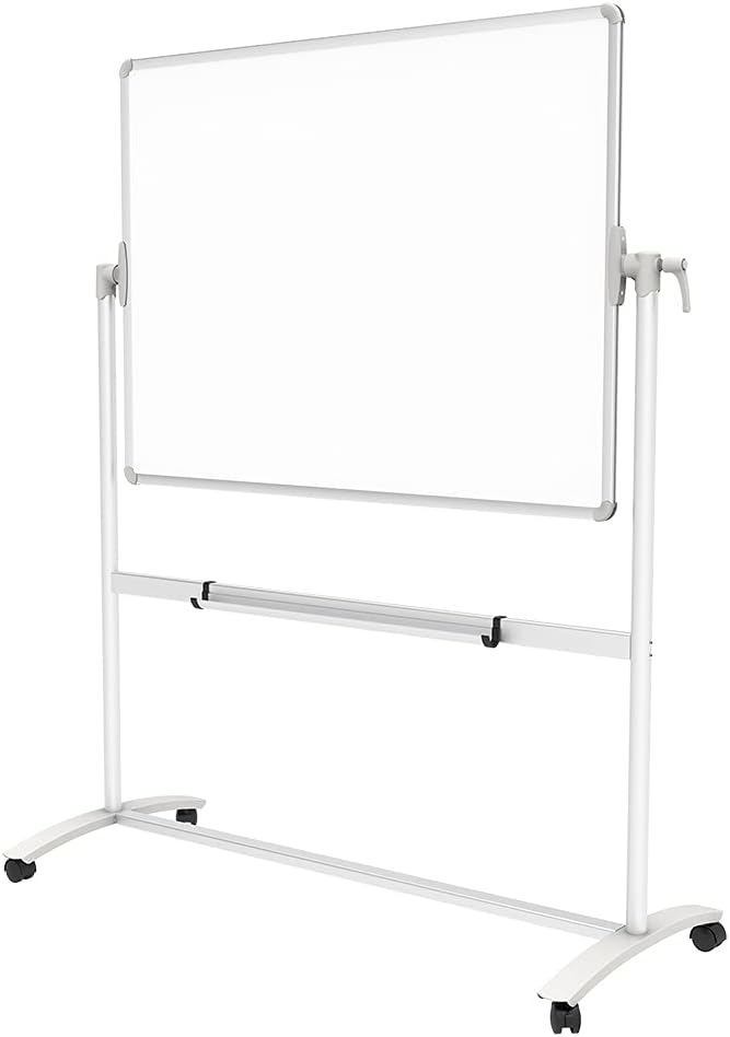 VIZ-PRO Double-Sided Magnetic Mobile Whiteboard, 48 x 36 Inches