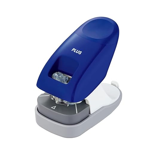 Plus Corporation Japan Sheets Staple Free Stapler Paper Schreibtischmodell Clinch 10 Pages, Blue (SL-112A-EU BL)