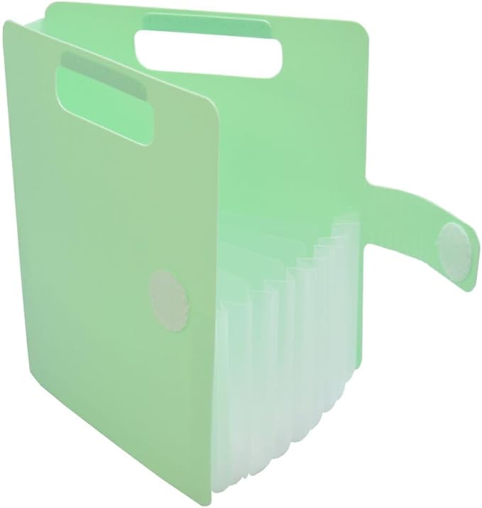 Sakura Komagoma File organaizer Expanding File Portable Document Paper Bill Receipt Organizer Home College School Office Supplies Letter Size Green Color