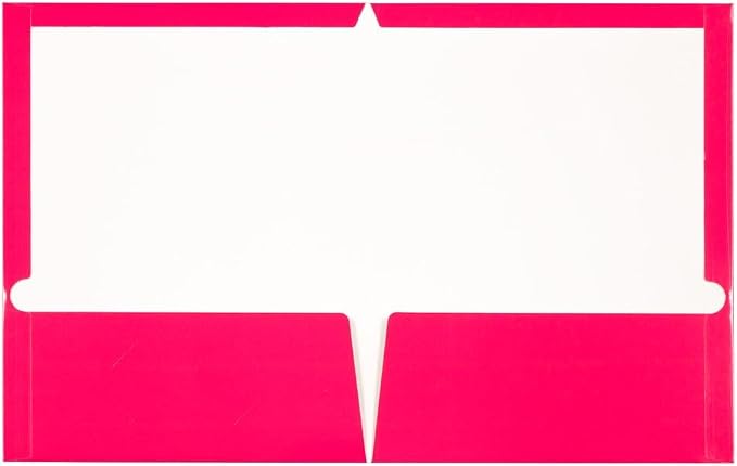 JAM PAPER Laminated Two Pocket Glossy Folders - Fuchsia Hot Pink - 3/Pack