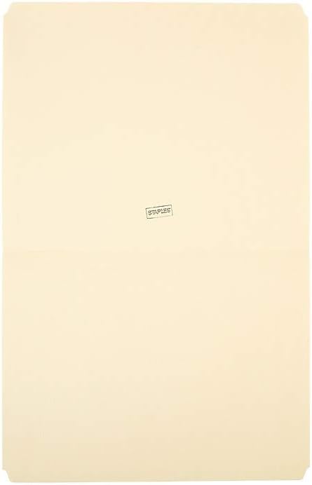 Staples 100% Recycled File Folders, Letter Size, Straight‑Cut Tabs, Manila, Eco‑Friendly Paper Stock, 100/Box