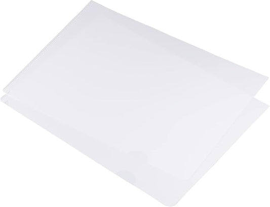 PATIKIL L Type Folders 24 Pack A4 Plastic File Project Pockets Clear Paper Document Jacket Sleeve for Office, White