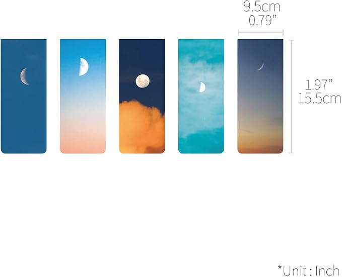 Monolike Magnetic Bookmarks Moon Ver.2, Set of 5