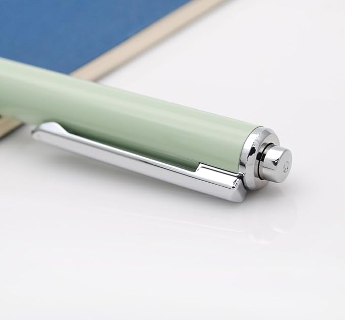 OASO K016 Retractable Fountain Pen Set 0.5mm with 4pcs Blue Ink Cartridges Smooth Writing for School Students (Deep Sea Green)