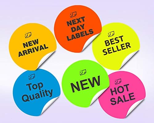 8-1/2 x 11" Neon Color High Light Fluorescent Labels for Laser & Inkjet Printer (Green Fluorescent, 2.5" Round - 12 Per Page | 300 Labels)