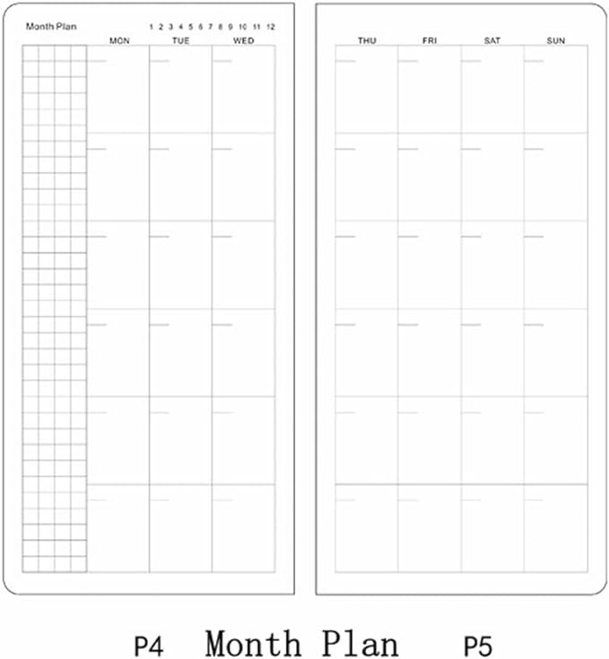 Undated Pocket Weekly Planner Schedule Organizer Agenda Year Month Week Plan A6 Notebooks (Red with clear cover)