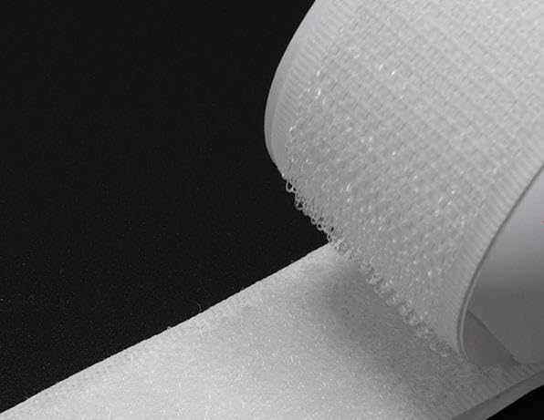 Hook and Loop Adhesive Tape,White 8-Meter Back Adhesive Magic Tape with Mother Buckle,Suitable for Home and Office,Sturdy and Durable