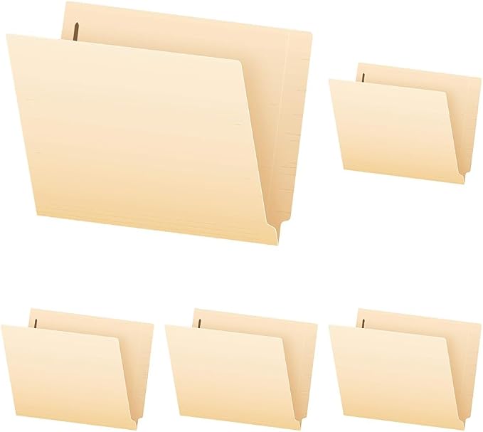 Pendaflex Manila End-Tab Fastener Folders, Letter Size, 2 Fasteners, Manila, Straight Cut, 50/BX (H10U13) (Pack of 5)