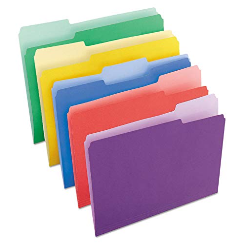 Universal 10506 File Folders, 1/3 Cut Single-Ply Top Tab, Letter, Assorted, 100/Box