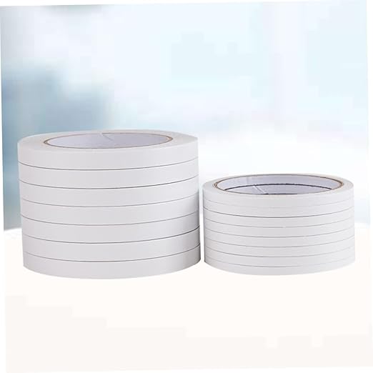 TEHAUX 6pcs Transparent Double-Sided Adhesive Tape Reusable Craft Fastener for Office School and DIY Projects Easy to Cut Strong Adhesion to Smooth Surfaces