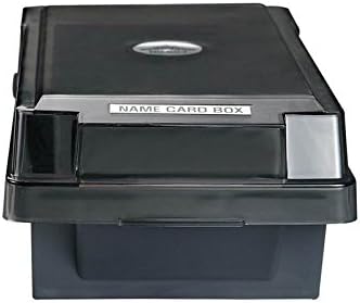 Da Jia Large Capacity Covered Business Card File Holder Case Organizer Box with 4 Dividers and 20 A-Z Guides for 500 Cards