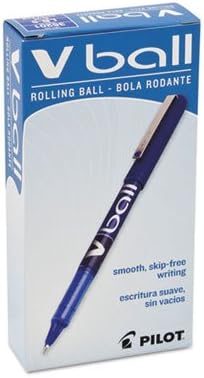 PILOT VBall Liquid Ink Rolling Ball Stick Pens, Extra Fine Point, Blue Ink, 12-Pack (35201)