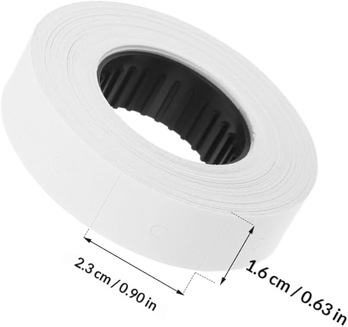 Price Marker Label Paper Rolls for Model 6600 White Double-line Price Label Stickers for Retail and Office Use