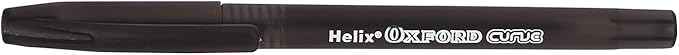 Helix Oxford Curve Ballpoint Pens (x10 Pack Black Ink) with Plastic Free Packaging