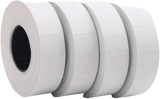MX-5500 Price Labels, Adhesive Sticker Marker Label, 10 Rolls Sticky Paper Labels for Price and Date Guns,1 Line 5000 Labels, 1pcs Ink Roll Included White
