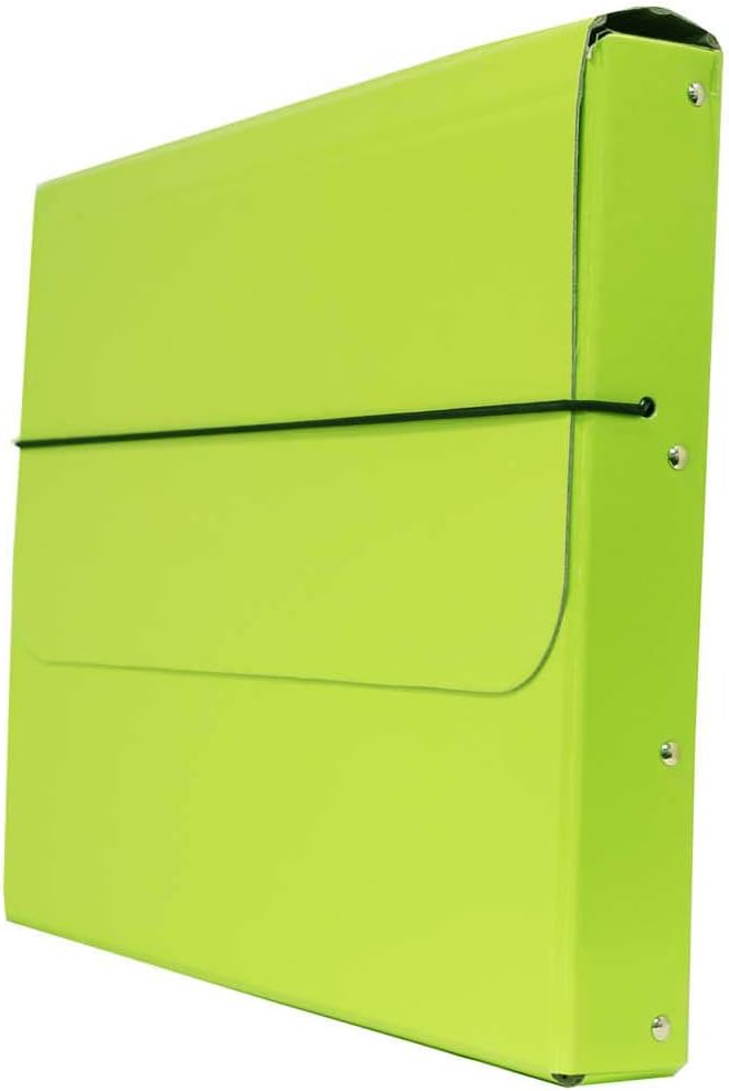 JAM PAPER Strong Thick Portfolio Carrying Case with Elastic Band Closure - 10 x 1 1/4 x 13 1/4 - Lime Green - Sold Individually