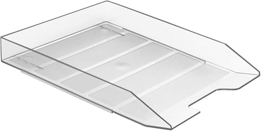Acrimet Stackable Letter Tray Front Load, Letter Size, Stacking Document Desk Office Paper Organizer, Plastic, Clear Crystal Color, 1 Unit