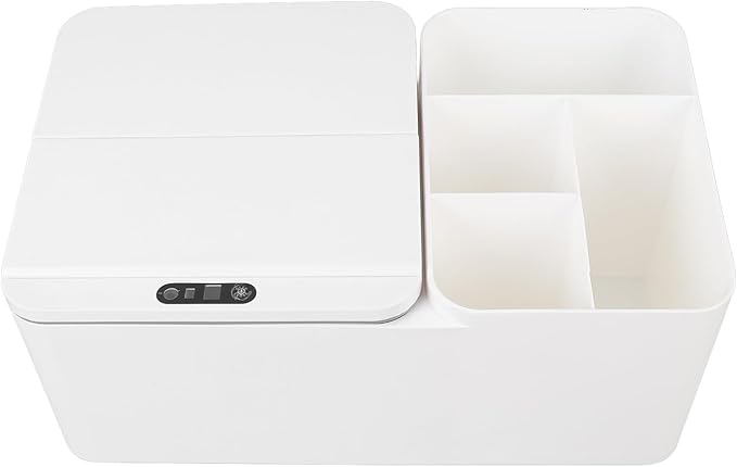 Smart Sensor Desktop Storage Box, Electric Desktop Organizer, Pencil Pen Holder Makeup Brushes Organizer with Touchless Motion Sensor for Office Supplies, Vanity Table, Home