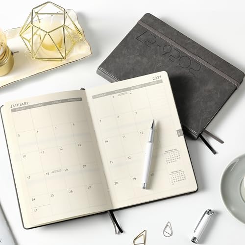 Planner 2026-2027 - Weekly & Monthly 2026-2027 Planner with Pen Loop, Jul 2026 - Jun 2027, to Achieve Your Goals & Improve Productivity, Thick Paper, 40 Note Pages, Inner Pocket, 5.75" x 8.25" - Grey