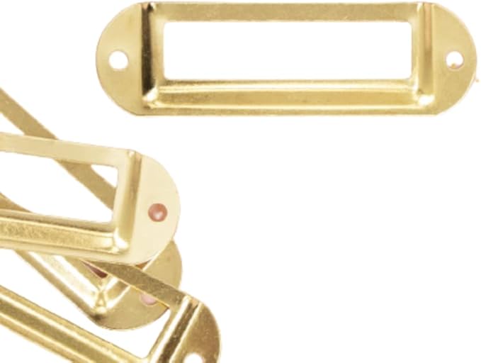 Craftelier - Set of 4 Basic Metallic Label Holders for Decorating Your Scrapbooking Projects and Labeling Albums, Planners, Notebooks or Organizing Boxes - Size 7 x 2 cm - Gold Color