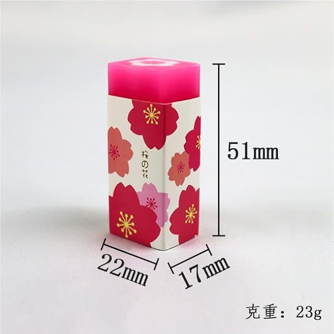 3 Pcs Pink Lovely Cherry Blossoms Rubber Erasers of Sakura Petal Sketch Painting Pencil Correction Tool School Office Stationery Supply Standard Pencil Erasers