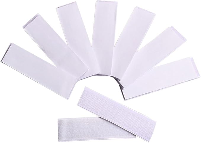 GLEAVI 10pcs Table Skirt Tape Self-Adhesive Hook Loop for Fabric Office Skirt Tapes