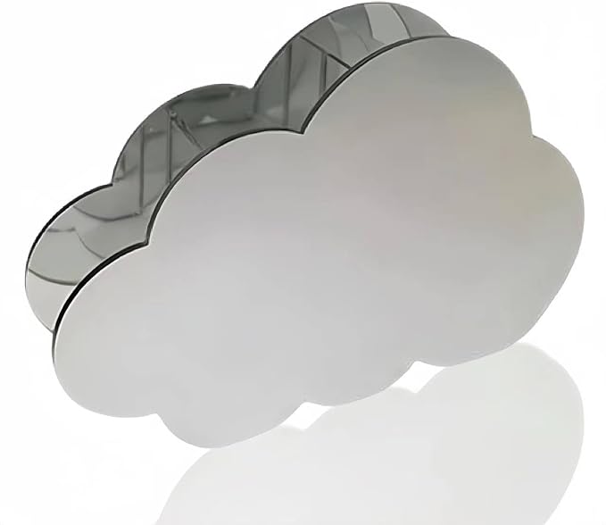 Aesthetic Cloud Pen Holder for Desk Cute Office Supplies Acrylic Cubicle Decor Kawaii Workspace Accessories Clear Makeup Organizer for Women Girls Pencil Cup Large Caddy for Home Office (Silver)