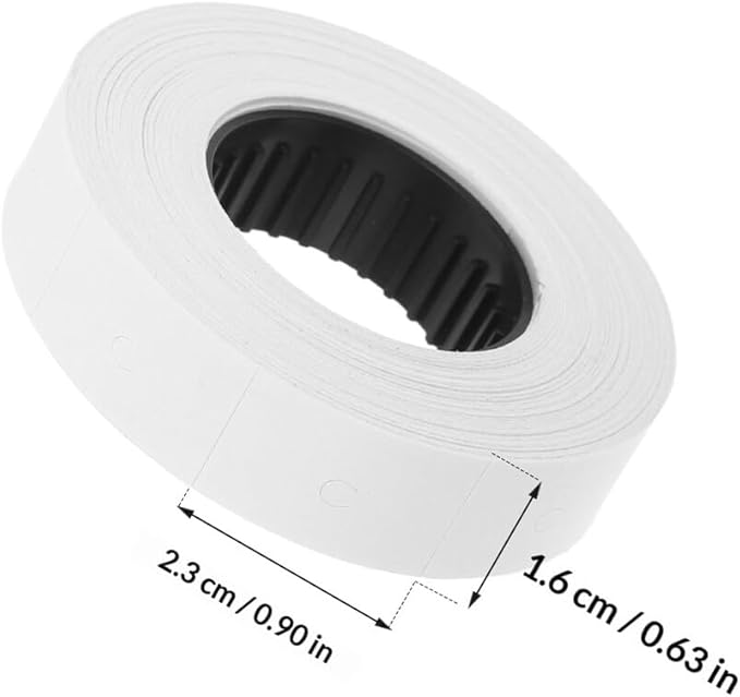 SOLUSTRE 10 Rolls Price Marker Labeler Accessories Double Line Paper Roll Price Tags Stickers White 500 Sheets Per Roll Compatible with 6600 Model