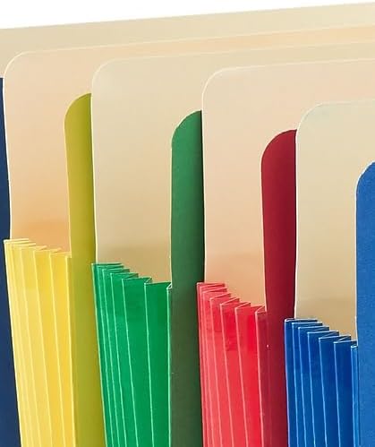Staples Expanding File Pockets, Letter Size, Extra‑Capacity 5.25‑Inch Expansion, Durable Construction, Assorted Colors – 15/Carton