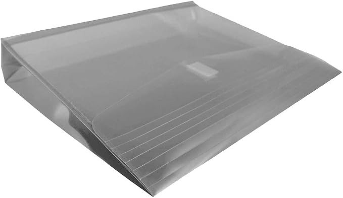 JAM PAPER Plastic Expansion Envelopes with Hook & Loop Closure - Letter Booklet - 9 3/4 x 13 with 2 Inch Expansion - Smoke Gray - 12/Pack