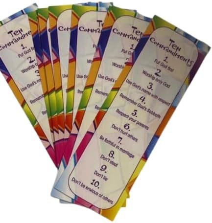 (25 Count) The Ten Commandments Bookmarks for Kids - Religious Bookmarks - Christian Gifts - Inspirational Church Supplies