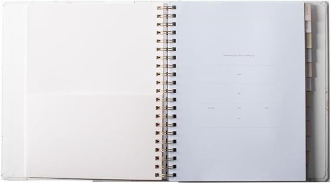 Fringe Studio Paper Wrapped Hardcover Concealed Spiral Wedding Planner with 12 tab dividers & Pockets "BOTANICAL MEADOW", Approx. 9.5" w x 11" h, 152 Pg, Wedding Collection (157004)