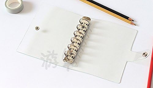 A6 A5 6-Holes Colorful PVC Cover Personal Organizer with Snap Button Closure File Folder for Loose Leaf Sheet Notebook (Starry Sky, A6 mini Set)